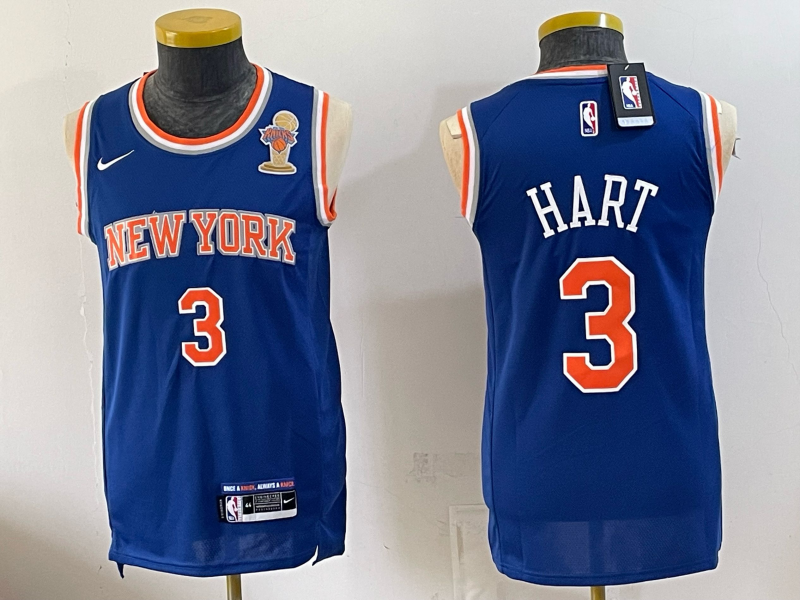 Men New York Knicks #3 Hart blue 2026 Nike NBA jersey 0630005